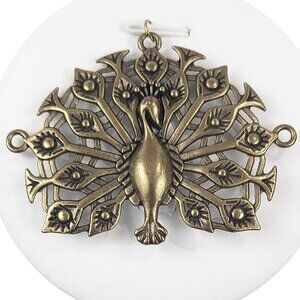 Bronze Tone Peacock Pendant